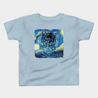 Cat Van Gogh Style Kids T-Shirt